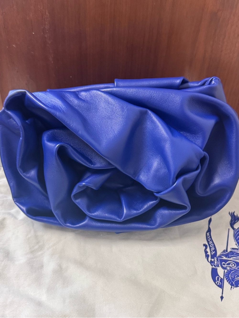 Burberry royal Blue Women's 100% lamb leather Clutch Bag